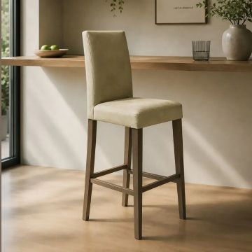 SGABELLO ALTO MOD. DENVER IN TESSUTO VINTAGE BEIGE