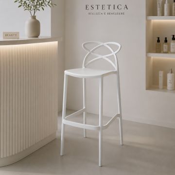 SGABELLO MOD. 959 IN POLIPROPILENE BIANCO 