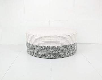 CUSCINO CORDA IN COTONE BIANCO E GRIGIO 51X19CM 