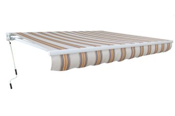 TENDA DA SOLE ESTENSIBILE 4X2.5MT IN POLIESTERE ROSSO RIGATO 