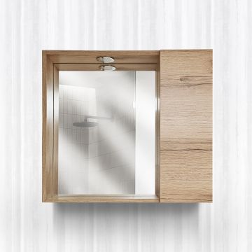SPECCHIERA CM 60 QUERCIA NATURALE CON LUCE LED 