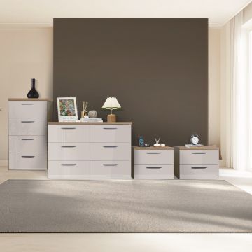 GRUPPO LETTO MOD. SPOSAMI ROVERE ARTISAN E CASHMERE LUCIDO
