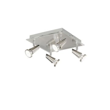 SPOT A LED MIAMI NIKEL 26X26 H. 14.5CM - 4XGU10 MAX 35W 2700K 400lm