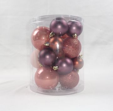 SET 20 PALLINE IN PLASTICA ROSA/VIOLA 