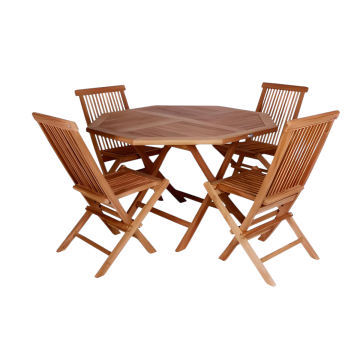 SET TAVOLO + 4 SEDIE PIEGHEVOLI LEGNO DI TEAK