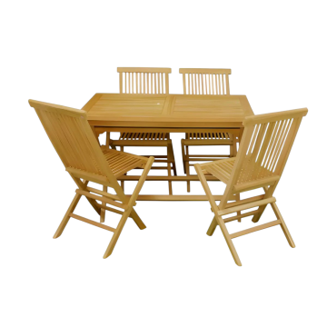 SET TAVOLO + 4 SEDIE PIEGHEVOLI LEGNO DI TEAK
