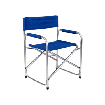 SEDIA REGISTA PIEGHEVOLE IN ALLUMINIO E TESSUTO BLU