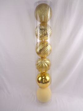 SET 6 PALLINE IN PLASTICA DIAM. 15CM ORO 