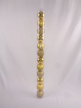 SET 12 PALLINE IN PLASTICA DIAM. 6CM ORO