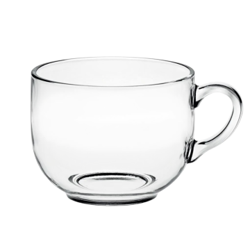 TAZZA CON MANICO IN VETRO LINEA BREAKFAST 70CL TRASPARENTE