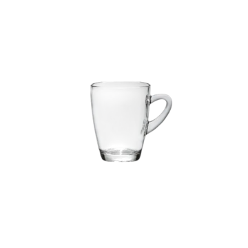 TAZZA MUG CON MANICO IN VETRO MOD. DOMINO 23CL TRASPARENTE