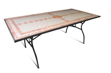 TAVOLO FISSO IN FERRO E MOSAICO CM 200X100 E H 75