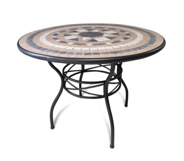 TAVOLO IN FERRO CON MOSAICO 