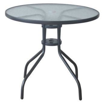 TAVOLINO ROTONDO IN FERRO NERO DIAMETRO 80 CM E H 70