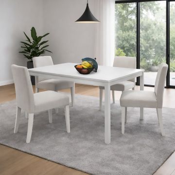 TAVOLO MOD. PLUTONE ALLUNGABILE CM 110X70 BIANCO E BIANCO LARICE