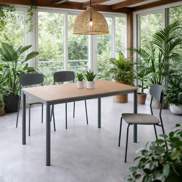 TAVOLO MOD. LUX ALLUNGABILE CM 130X85 PIOMBO E ROVERE CADIZ