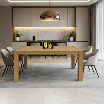 TAVOLO MOD. MELBOURNE ALLUNGABILE CM 164X90 LEGNO TINTA ROVERE NATURALE 