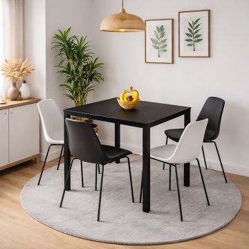 TAVOLO FISSO CM 80X80 IN METALLO GRIGIO ANTRACITE