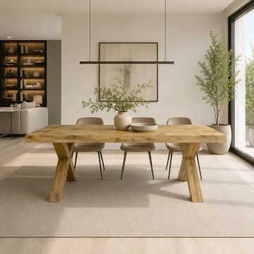 TAVOLO MOD. GOLUM ALLUNGABILE CM 180X90 TUTTO ROVERE NODATO