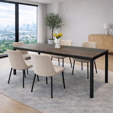 TAVOLO FISSO MOD. SOMA CM 200X98 METALLO E LEGNO MASSELLO