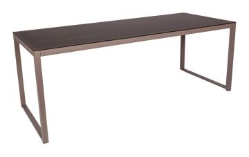 TAVOLO STRUTTURA IN ALLUMINIO PIANO IN VETRO