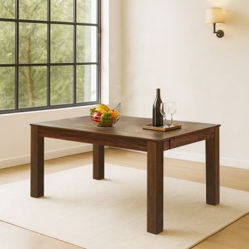 TAVOLO ALLUNGABILE CM 140X90 IN LEGNO SHEESHAM TINTA STONE