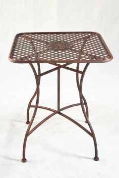 TAVOLO IN ALLUMINIO MARRONE CM 59X59 E H 80