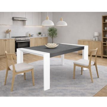 TAVOLO ALLUNGABILE BIANCO E GRAFITE 