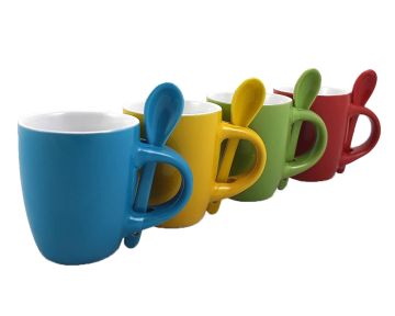 TAZZINA DA CAFFE' CON CUCCHIAINO 5.5X6.5CM ASSORTITO