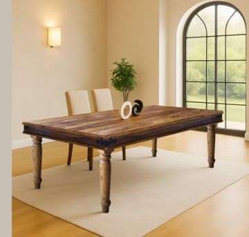 TAVOLO CM 200X100 IN LEGNO SHEESHAM TINTA STONE