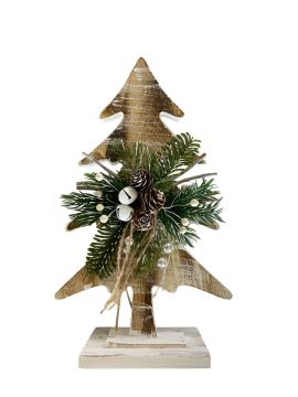 DECORAZIONE D'APPOGGIO ALBERO EFFETTO LEGNO 18.8X8 CM H 32CM