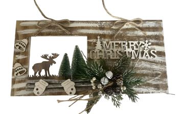 FUORIPORTA CORNICE MERRY CHRISTMAS BIANCA 40X20 CM 