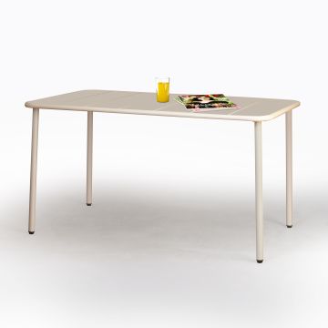 TAVOLO FISSO MOD. SHANHU CM 140X80 IN METALLO ARGILLA