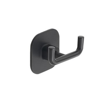 LINEA TEIDE - APPENDIABITI DOPPIO IN ACCIAIO INOX E CROMALL NERO MATT