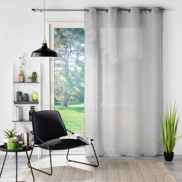 TENDA CON OCCHIELLI 140X280CM VELO TESSUTO SOANE GRIGIO
