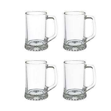 SET 4 BOCCALI DA BIRRA IN VETRO 8.2X12.1CM 320ML 