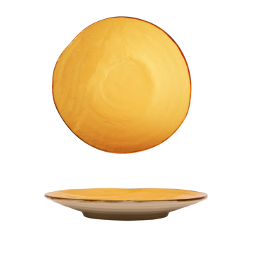 LINEA MEDITERRANEO - PIATTO PIANO GIALLO IN GRES  DIAM. 28CM H 4CM