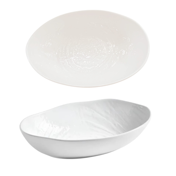 PIATTO FONDO OVALE IN PORCELLANA LINEA WALL 26X16CM BIANCO