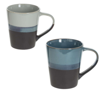 TAZZA LAGUNE IN GRES 9X10.5CM 36CL BICOLORE ASSORTITO