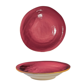 LINEA MEDITERRANEO - PIATTO FONDO ROSSO CILIEGIA IN GRES DIAM 24CM H 6CM