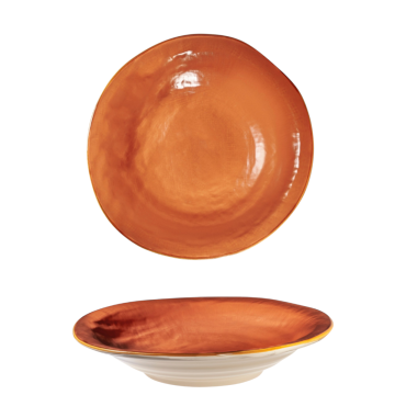 LINEA MEDITERRANEO - PIATTO FONDO ARANCIONE JAFFA IN GRES DIAM 24CM H 6CM
