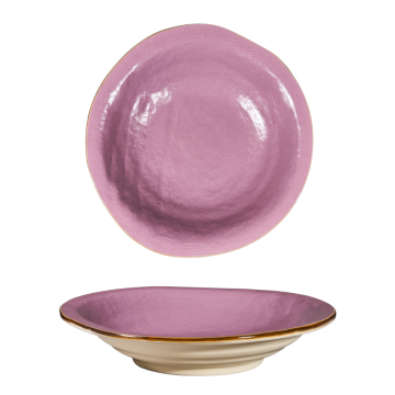 LINEA MEDITERRANEO - PIATTO FONDO ROSA IN GRES DIAM 24CM H 6CM