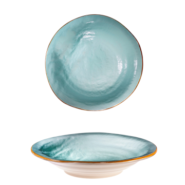 LINEA MEDITERRANEO - PIATTO FONDO TURCHESE IN GRES DIAM 24CM H 6CM