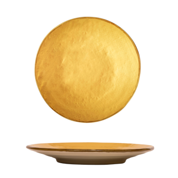 LINEA MEDITERRANEO - PIATTO DESSERT GIALLO IN GRES DIAM 20CM H 3CM
