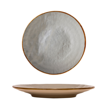 LINEA MEDITERRANEO - PIATTO DESSERT GRIGIO FANGO IN GRES DIAM 20CM H 3CM