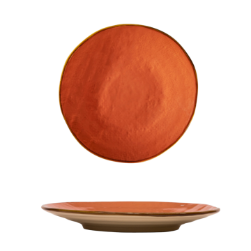 LINEA MEDITERRANEO - PIATTO DESSERT ARANCIONE JAFFA IN GRES D.20CM H 3CM