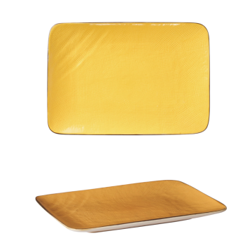 LINEA MEDITERRANEO - PIATTO RETTANGOLARE GRES GIALLO 27X19CM 