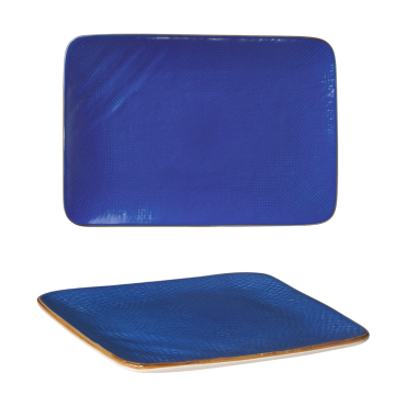 LINEA MEDITERRANEO - PIATTO RETTANGOLARE GRES BLU 27X19CM 