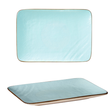 LINEA MEDITERRANEO - PIATTO RETTANGOLARE GRES TURCHESE 27X19CM 