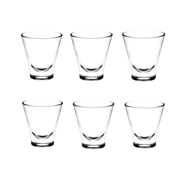 SET 6 BICCHIERI DA CAFFE' IN VETRO MOD. JAVA 7CL TRASPARENTE